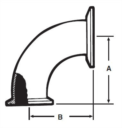 Picture of REDUCING CLAMP 90 DEG ELBOW 316L #7 3A