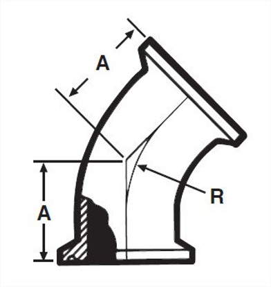 Picture of 45 DEGREE ELBOW CLAMP T316L 3A