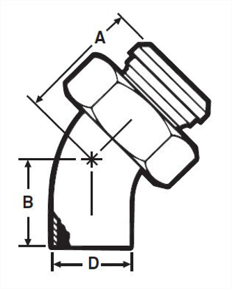 Picture of 45 DEGREE ELBOW ONE END WELD O THER END 14&13H  T316L 3A