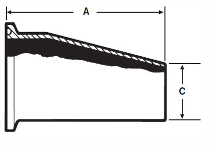 Picture of ECCENTRIC REDUCER CLAMP X WELD  T304 3A