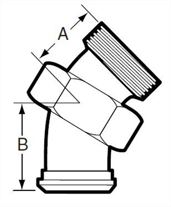 Picture of 45 DEGREE ELBOW THREAD X 14&13 H  T316L 3A