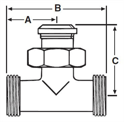 Picture of BEVEL SEAT TEE THREADED X THREADED X 13H NUT 316L 3A