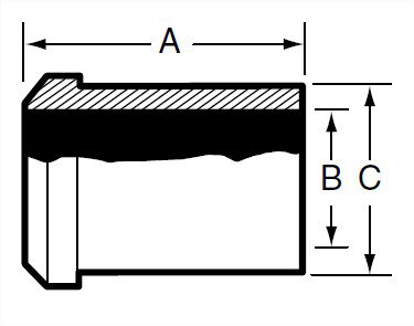 Picture of TANK SPUD  HEAVY WALL  PLAIN #14  T304 3A