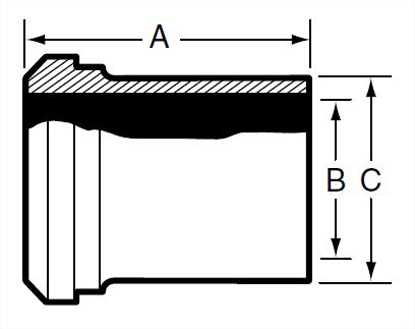 Picture of PLAIN BEVEL SEAT LONG WELD FERRULE 304 3A