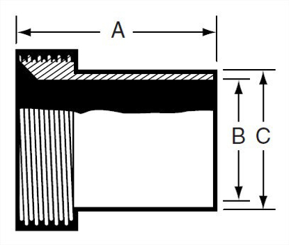 Picture of THREADED FERRULE TANK SPUD LIGHT  T304 3A