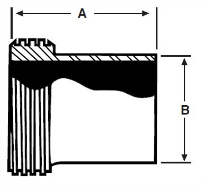 Picture of LONG THREAD JOHN PERRY FERRULE 316L #7 3A