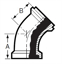 Picture of 45 DEGREE ELBOW/ONE END E14WI/OTHER E15WI/T316L 3A