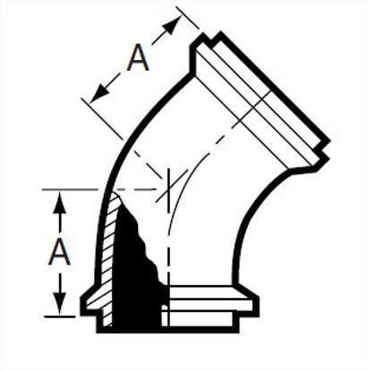Picture of 45 DEG ELBOW  BOTH ENDS E14WI T316L 3A