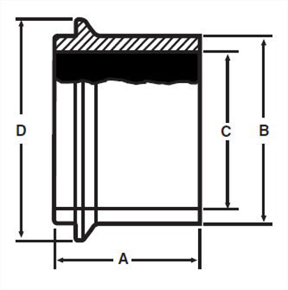 Picture of MALE E-LINE HEAVY WALL TANK SPUD  T316L 3A