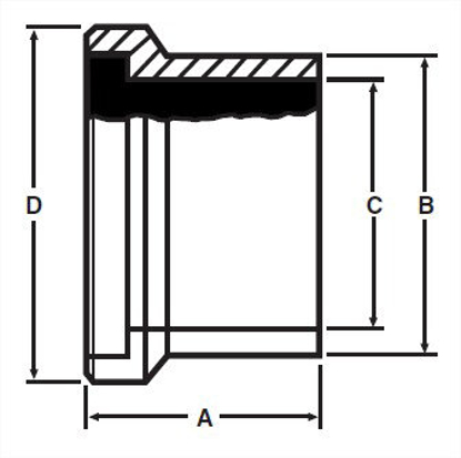 Picture of FEMALE E-LINE HEAVY WALL TANK SPUD  T316L 3A
