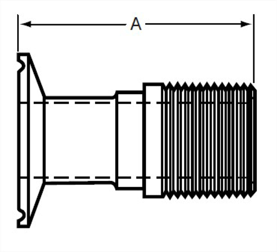Picture of ADAPTER CLAMP X MNPT T304 #7 2.937 OAL