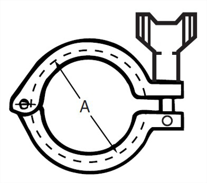Picture of HEAVY DUTY CLAMP W/WING NUT ON EACH SIDE T304