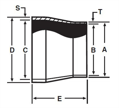 Picture of TRANSITION PC 1-1/2 TUBE X 1-1/2 SCH40 T316L MACHINE FINISH