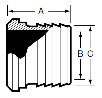 Picture of RUBBER HOSE ADAPTER  PLAIN  T3 16L
