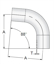 Picture of 88 DEG ELBOW BUTTWELD T316L 20 RA ID/LT POL OD SF1