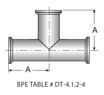 Picture of TEE CLAMP T316L 15 RA EP ID/LT POL OD SF4