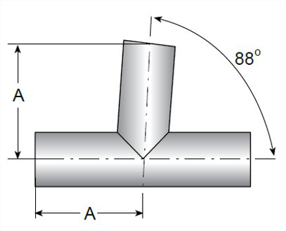 Picture of 88 DEGREE BRANCH WELD TEE T316L 15 RA EP ID/32 RA OD SF4