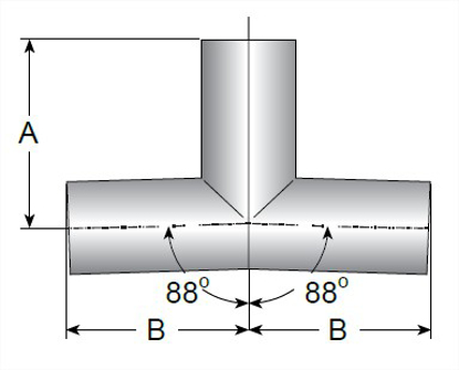 Picture of 176 DEGREE RUN WELD TEE T316L 15 RA EP ID/LT POL OD SF4