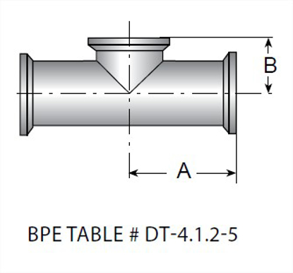 Picture of SHORT OUTLET CLAMP TEE T316L 15 RA EP ID/LT POL OD  SF4