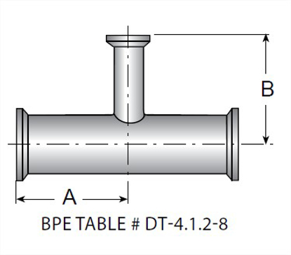 Picture of REDUCING TEE CLAMP T316L 20 RA ID/LT POL OD SF1