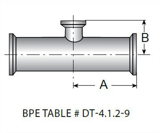 Picture of SHORT OUTLET REDUCING CLAMP TEE  T316L 20 RA ID/32 RA OD SF1