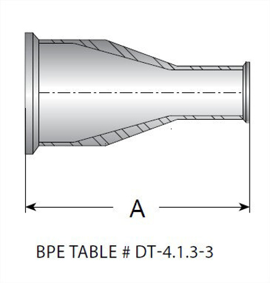 Picture of SHORT CONCENTRIC REDUCER CLAMP T316L 20RA ID/32 RA OD SF1