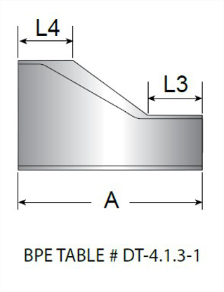 Picture of SHORT ECCENTRIC REDUCER WELD T316L 20 RA ID ID/32 RA OD