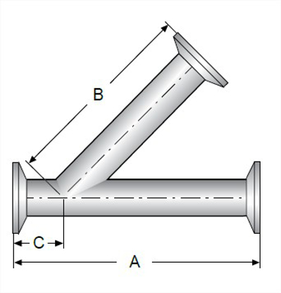 Picture of 45 DEGREE CLAMP LATERAL T316L 15 RA EP ID/32 RA OD SF4