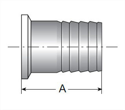 Picture of RUBBER HOSE BARB ADAPTER T316L 20 RA ID/32 RA OD SF1