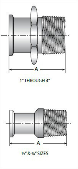 Picture of ADAPTER  CLAMP X MNPT  T316L 20 RA ID/32 RA OD SF1