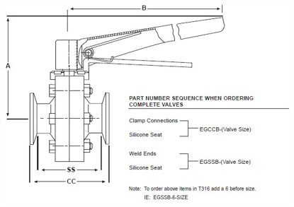 Picture of EGSSB3.0Y VALVE WELD, VITON SEAT, T304
