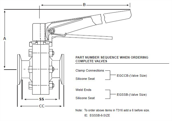 Picture of EGSSB3.0Y VALVE WELD, VITON SEAT, T304