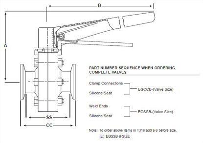 Picture of BUTTERFLY VALVE/BUTT WELD CONN VITON SEAT, T316 WETTED