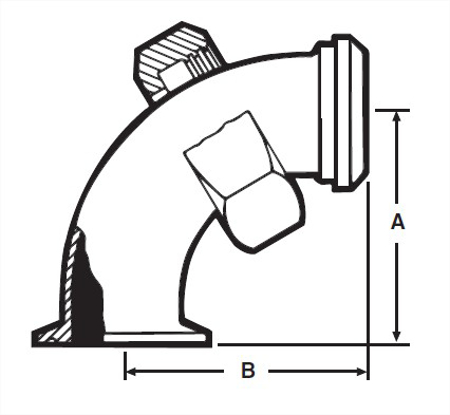 Picture for category EG2FPR - Clamp X Plain BS w/13H Nut 90 Degree Elbow