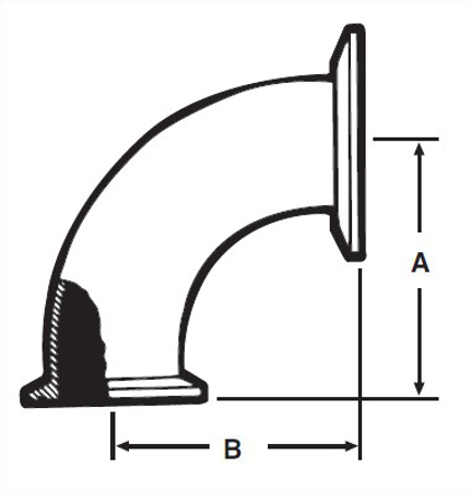 Picture for category EG2C31CC - Clamp Reducing 90 Degree Elbow