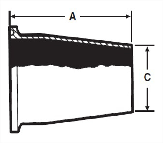 E31CW - Clamp X Weld Concentric Reducer