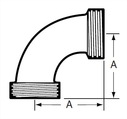 2C - Thread BS x Thread BS 90 Degree Elbow