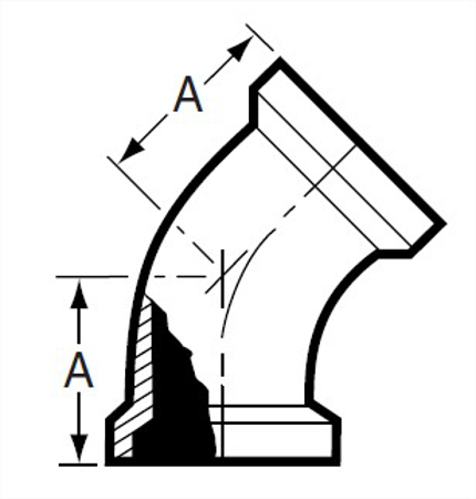 Picture for category E2KI - Female E-Line 45 Degree Elbow