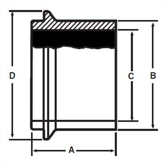 E14WHI - Male E-Line Heavy Wall Tank Ferrule