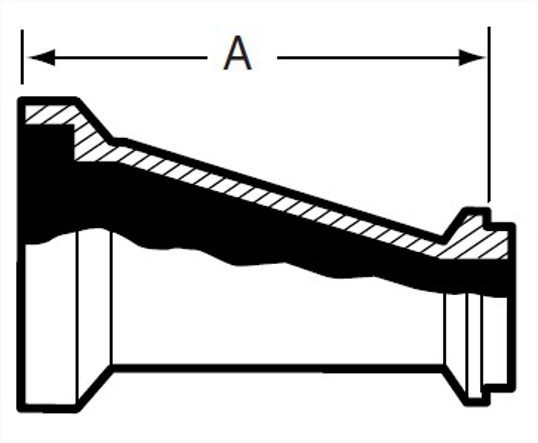 E32I-15I-14I - Female E-Line X Male E-Line Eccentric Reducer