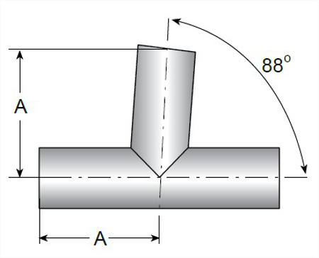 Picture for category TE7WWW88 - BPE AWF 88 Degree Branch Tee MaxPure 316L