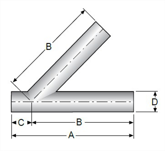 TE28WA - AWF BPE 45 Degree Lateral MaxPure 316L