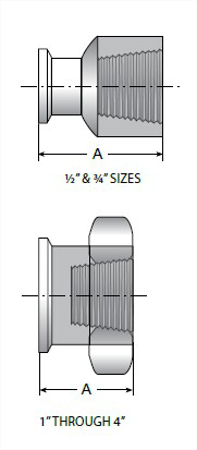 Picture for category TEG22 - Clamp X Female NPT Adapter MaxPure 316L