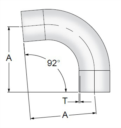 Picture for category TE2S92 - BPE AWF 92 Degree Elbow 6MO UNS N08367