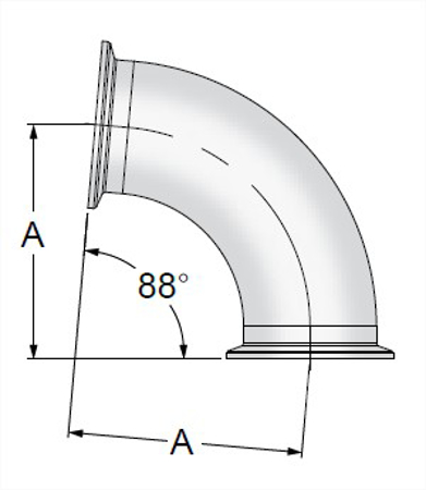 Picture for category TEG2C88 - BPE Clamp 88 Degree Elbow 6MO UNS N08367