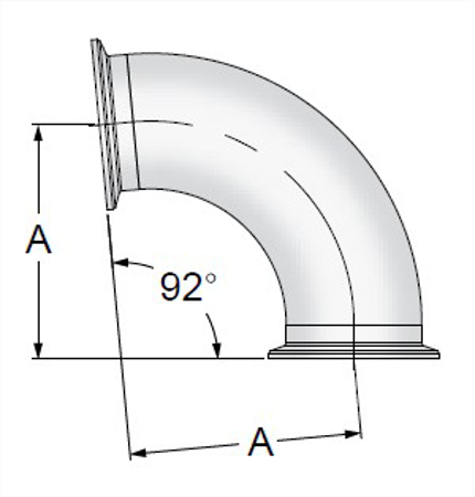 Picture for category TEG2C92 - BPE Clamp 92 Degree Elbow 6MO UNS N08367