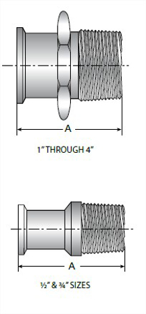 Picture for category TEG21 - Clamp X Male NPT Adapter Alloy 22 UNS N06022