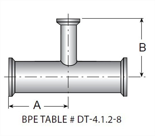 TEG7R - BPE Clamp Reducing Tee Alloy 22 UNS N06022