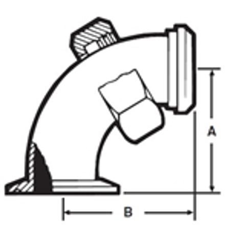 Picture for category EG231FPR - Clamp X Plain BS w/13H Nut 90 Degree Elbow