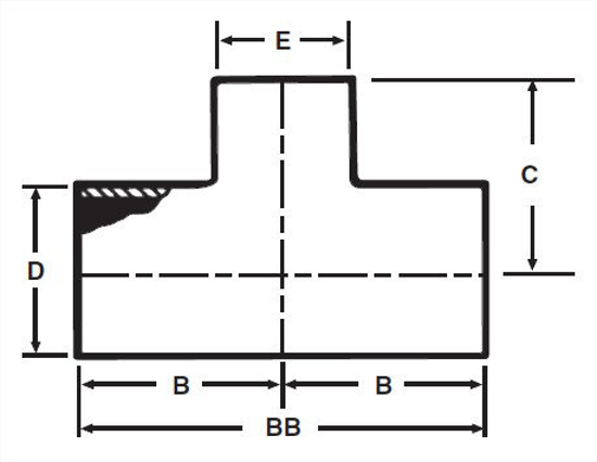 Picture of REDUCING TEE WELD 304 #7 3A